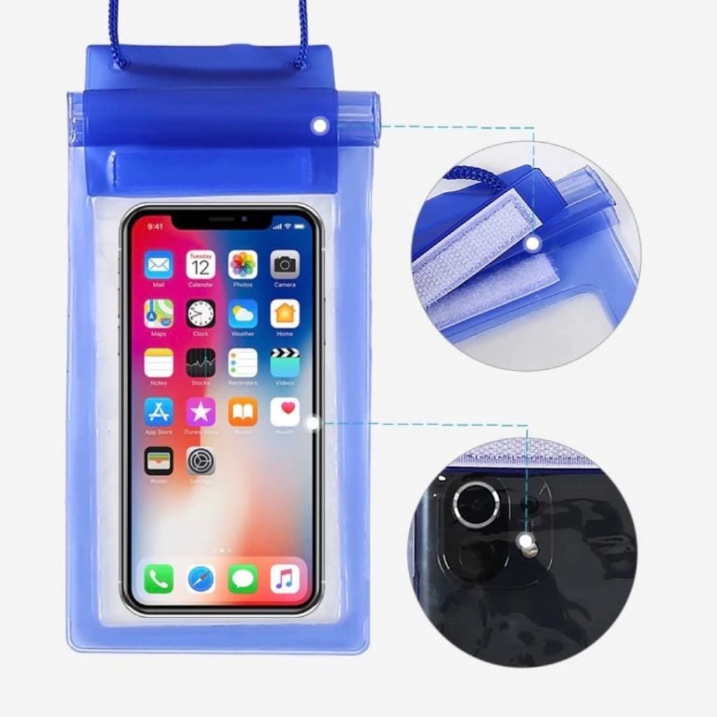 ซองกันน้ำ ถุงกันน้ำ ซองโทรศัพท์ ซองมือถือ กันพับ4ชั้น ปรับสายคล้องถ่ายรูปสัมผัสได้